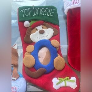 Top Doggie Red & Green Holiday Dog Stocking - Unbranded